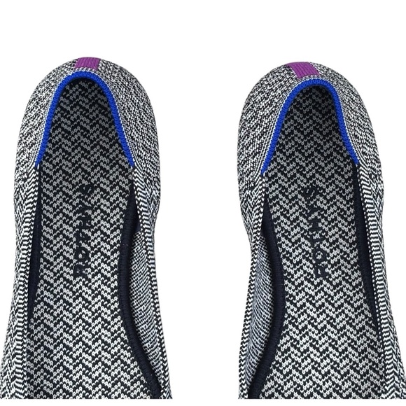 ROTHY'S THE FLAT 001-344 SLATE HERRINGBONE ROUND TOE SLIP ON BALLET FLAT - Picture 10 of 13